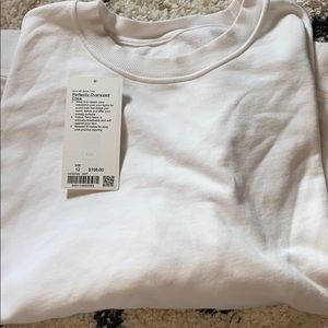 NEW WORN LULU LEMON PERFECTLY OVERSIZED CREW WHITE
